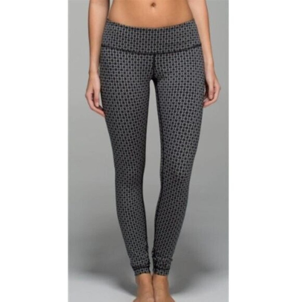 Lululemon Wunder Under Pant Full On Luon Tri Geo Silver Spoon Black Long…